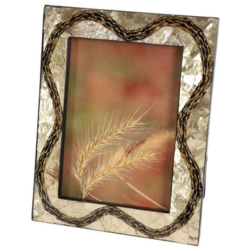 Zimlay Inlaid Vervain And Gold Capiz Shell Large Picture Frame 45186