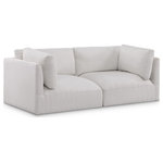 Meridian Furniture - Ease Fabric Upholstered Modular Sofa, Cream - Ease into comfort when you bring home this Ease fabric modular sofa. Designed with an uber casual vibe in mind, this plump sofa sits low to the floor, making it a simplistically perfect addition to a living room, den, game room, teen's room, or dorm room. This fun sofa is part of a modular collection, so you can add it with other items in the Ease collection for a custom arrangement.