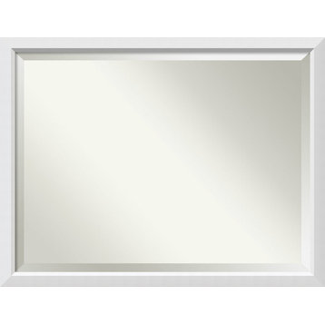 Blanco White Beveled Wood Bathroom Wall Mirror - 43.5 x 33.5 in.