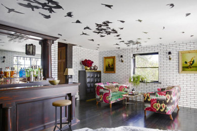 Inspiration for an eclectic home bar remodel in Los Angeles