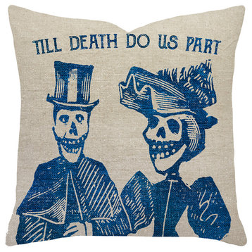 Skeleton Couple Throw Pillow