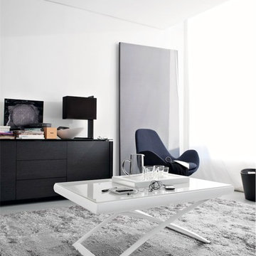 Dakota Multi-Purpose Table: Matte Optic White Leg Finish- Frosted Extra White To