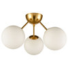 Massanielli Brass Globe Sputnik Chandelier Ceiling Light- 3 Light