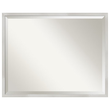 Svelte Silver Beveled Wood Wall Mirror 29.5 x 23.5 in.