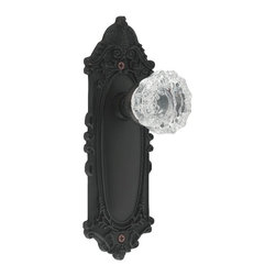 Crystal Knob With Victorian Plate - Brackets