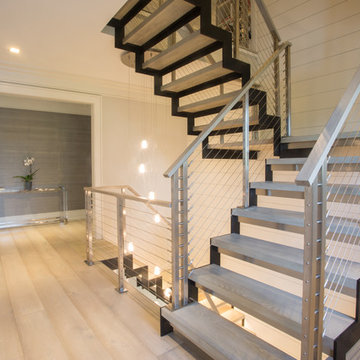 Modern Floating Stainless Steel Stairs