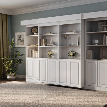 Murphy Bed: Majestic Library Bed: Supreme (White)