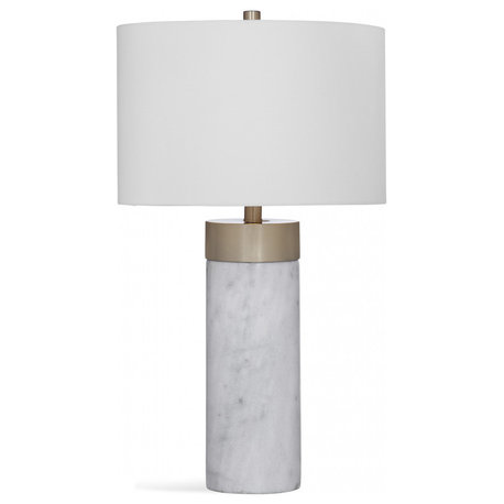 Jocelyn Table Lamp - White Marble/Antique Brass