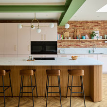 Kitchen Tour: Pink, Green and Bare Brick Warm an Extended Space
