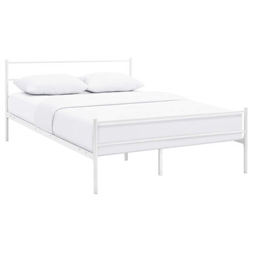 Alina Full Platform Bed Frame, White