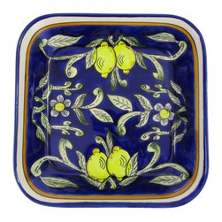 Le Souk Ceramique - Square Stoneware Serving Bowl Citronique Design - Serving And Salad Bowls