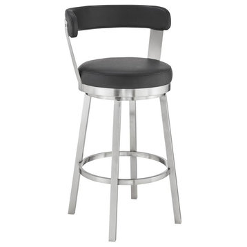 Bryant 26 Counter Height Swivel Bar Stool in Brushed Stainless Steel Finish...