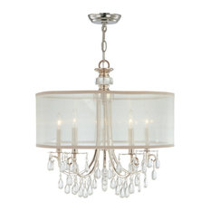 Hampton 5 Light Drum Shade Chrome Chandelier