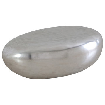 River Stone Coffee Table, Silver Leaf, Small