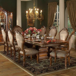 "Michael Amini" Honey Walnut Dining Room Set, Cortina Collection - Furniture