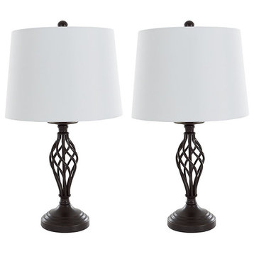 Table Lamps Set of 2, Spiral Cage Design LED Bulbs included by Lavish Home