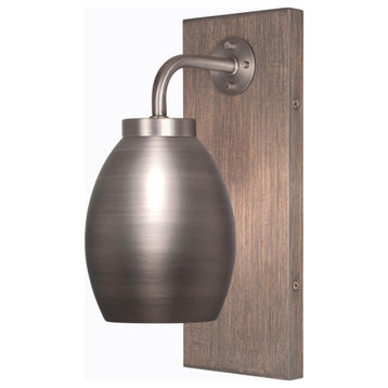 Oxbridge Wall Sconce, Graphite & Painted Distressed Metal, 5" Graphite Shade