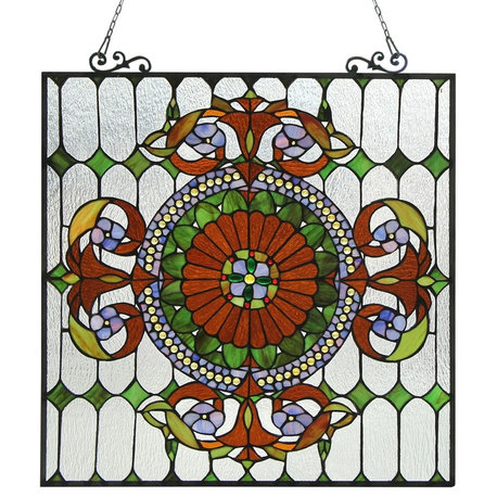 Chloe Lighting Tiffany-Glass Victorian Window Panel