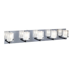 PLC 5 Light Vanity Glacier Collection 3485 PC - Wall Lighting