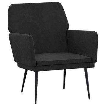 vidaXL Accent Chair Modern Single Sofa Side Chair for Living Room Black Velvet