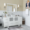 Vanity Art Vanity Set With Vessel Sink, White, 60", Standard Mirror