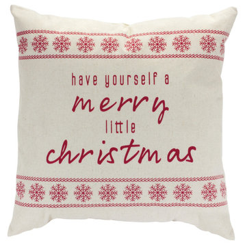 Merry Christmas Pillow 17"Sq Polyester