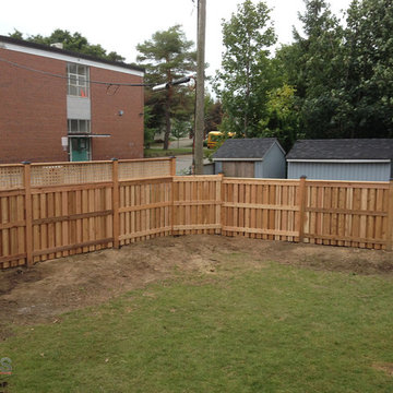 Cedar Fence with Privacy Lattice