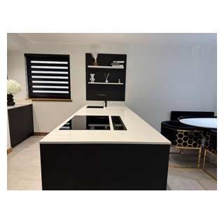 Black and White Handleless Kitchen in Fraserburgh - Modern - Kitchen ...