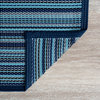 Sheffield Contemporary Stripes, Navy/Aqua, 7'11"x10'3"