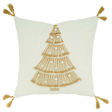 Christmas Tree Throw Pillow, Poly Filled