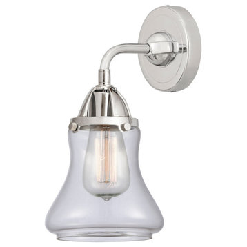 Bellmont Sconce, Polished Chrome, Clear, Clear