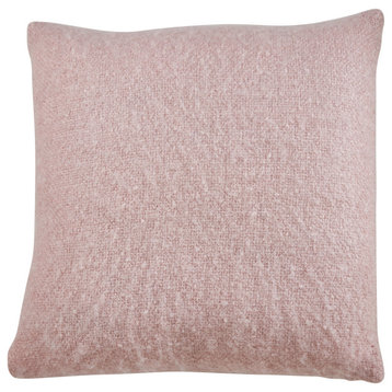 Faux Mohair Design Poly Filled Throw Pillow, 22"x22", Pink