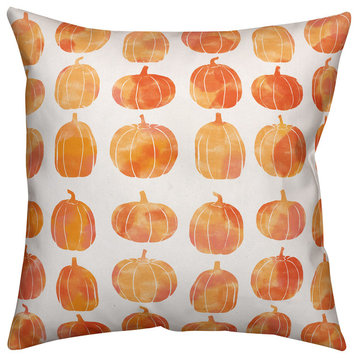 Watercolor Pumpkins 16"x16" Indoor / Outdoor Pillow