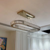 Oval modern crystal chandelier for living room, dining room, kitchen Island, 47.2"