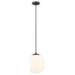 Innovations Lighting - Innovations Toll/ 1 Light 12" Mini Pendant, Matte Black/Frosted - *Part of the Tolland Collection