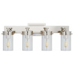 Visual Comfort - Marais Bath Wall Sconce, 4-Light, Polished Nickel, 8"H (TOB 2316PN-CG CLV53) - This beautiful wall sconce will magnify your home with a perfect mix of fixture and function. This fixture adds a clean, refined look to your living space. Elegant lines, sleek and high-quality contemporary finishes.Visual Comfort has been the premier resource for signature designer lighting. For over 30 years, Visual Comfort has produced lighting with some of the most influential names in design using natural materials of exceptional quality and distinctive, hand-applied, living finishes.