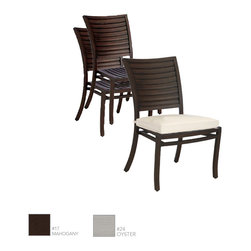 Palm Tropical Wrought Aluminum Stackable Side Chair by Summer Classics - Outdoor Dining Chairs