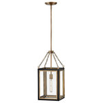 HInkley - Hinkley Shaw Small Pendant, Black - Traditional in style, and unique in character, Shaw is distinguished by its dramatic frame and enchanting design elements. Robust clear glass panels, the rich two-tone finish combination, and a captivating fine chain detail unite to deliver dashing heritage charm.