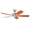 52" Canfield Fan, Brushed Nickel/Cherry and Light Walnut Blades