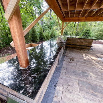 Incredible installation of outdoor grill in "Titanium" color