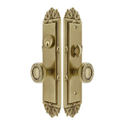 Regency Mortise Entry Set with Ribbon and Reed Knobs - Door Hardware