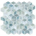 WALPLUS - Blue Stone Hexacube Glossy 3D Tile Sticker, 12"x6", Set of 20 - Our 3D tile stickers are ideal for giving your interior a whole new look, DIY within minutes without adding more labour cost like traditional tiles! To apply, just peel and stick onto any clean, flat surface, and you are good to go! Innovative 3D surface with long durability, water and heat resistance. Can be easily trimmed / cut to fit. Application Notes: Please only attach to the painted surface at least three weeks after painting and clean the surface prior to application. This product can be applied in any room, avoiding permanently wet areas. Please note that for walls covered with latex paint, it is recommended to add a layer of the spray adhesive to prevent the tiles from peeling off. Even though every effort is made to depict our products accurately, the printed colour may differ slightly from the colour displayed on the screen. Package Contains: 20 pieces of stickers 30.5 x 15.4 cm or 12 x 6 in. Coverage area:0.85sqm or 9.2sf.