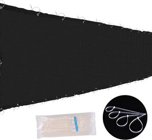 6'x50' Fence Screen Cover Black Flat Fabric Slat Mesh Privacy Windscreen Garden