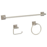 Designers Impressions - 400 Series 3-Piece Satin Nickel Bathroom Hardware Set - Series: 400 Series