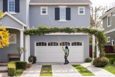 Inspiration for a farmhouse exterior home remodel in Salt Lake City