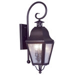 Livex Lighting - Amwell Outdoor Wall Lantern, Bronze - With simple details and a traditional design, this solid brass bronze outdoor wall lantern will add style and function to your home's exterior.