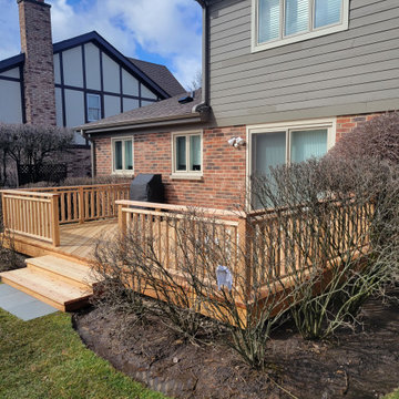 2022 Glenview Lake county Illinois Custom Cedar Deck with Custom Railing