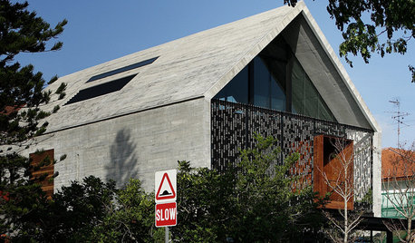 Houzz Сингапур: Дом с крышей из бетона и азбукой Морзе
