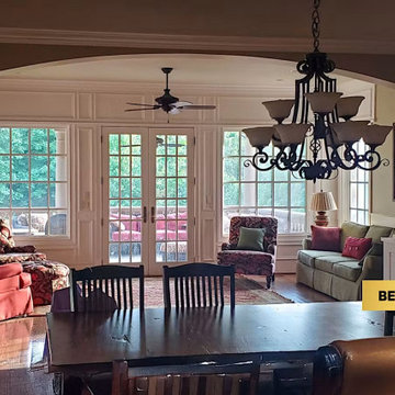 Before: Original French Doors and Double Windows
