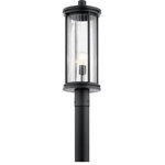 Kichler Lighting - Barras 1 Light Post Light or Accessories, Black - The Barras 23.25in. 1 light outdoor post light features a classic look with its Black finish and clear ribbed glass. Inspired by the early electric era style, it is sleek and stately. A perfect addition in several aesthetic outdoor environments, including traditional and transitional.